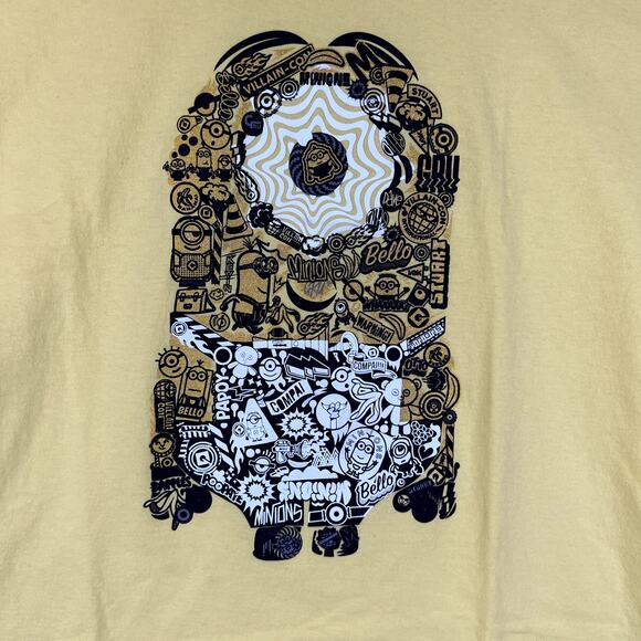 Vintage Port and Company L Yellow Minion y2K Streetwear Grunge T shirt - Picture 3 of 8